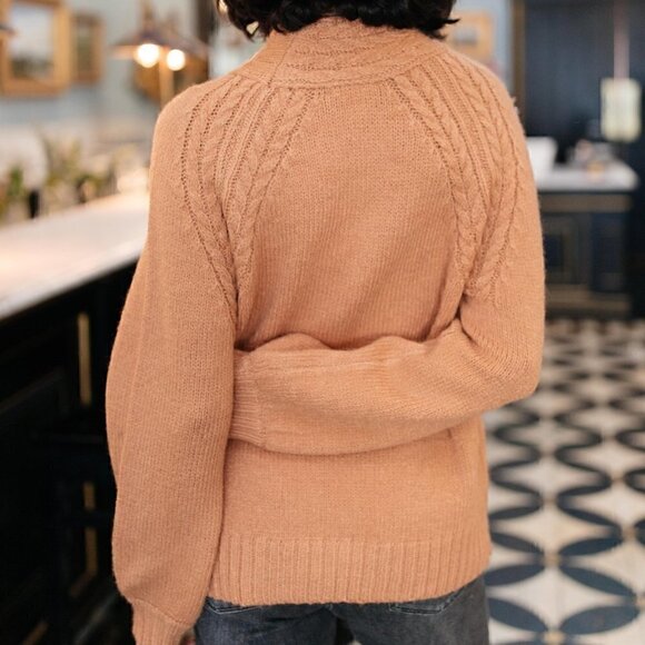 love riche Orange Knit Sweater w/ Shoulder Detail - Picture 4 of 6